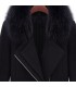 Turn-down collar zipper wool coat