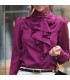 Dark pink elegant ruffle shirt