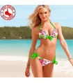 Floral bright neon color swimsuit