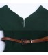 Elegante grüne Metall Reißverschluss Kleid