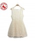 White organza flower embroidery dress