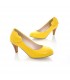 Chaussures talon jaune moyen avant coeur