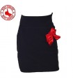 Blue marin slim mini red bow skirt