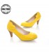 Chaussures talon jaune moyen avant coeur
