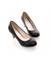 Heart front medium black heel shoes