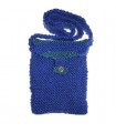 Grün blaue Handtasche aus Wolle