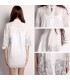White ethnic flower embroidery blouse