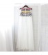 Casual blanc sequins brodés robe