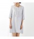 Three quarter sleeve pure linen cotton dress﻿
