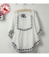 Mexican ethnic flower embroidery cotton t-shirt
