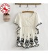 Mediterranean cotton embroidery blouse
