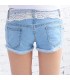 Denim with lace bordered shorts