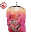 Antiwrinkle chiffon printed see through top