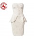 White lace embellished peplum dress