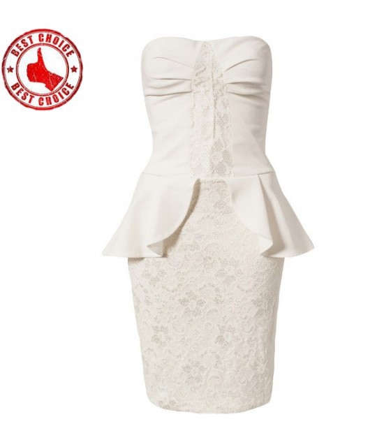 Modern satin and lace fashion elegant dress Size S