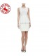 Dentelle volants robe taille mince blanche