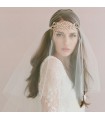One layer tiara wedding veil