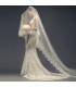 Romantic long embellished wedding veil