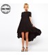 Irregular black chiffon dress