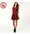 Red lace sunflowers dress