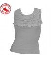 White embellished collar cotton top