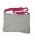 White and pink wool bag