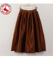 Vintage jupe de taffetas brun plissé
