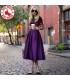 Vintage jupe en taffetas lilas plissée