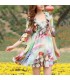 Luxuriöses Chiffon Kleid mit Blumenmuster