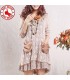 Hollow out vintage lace long sleeve dress 