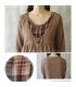 Brown quality fashion cotton loose dress