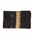 Wool embroidery black scarf