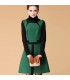 Green and black patchwork dress